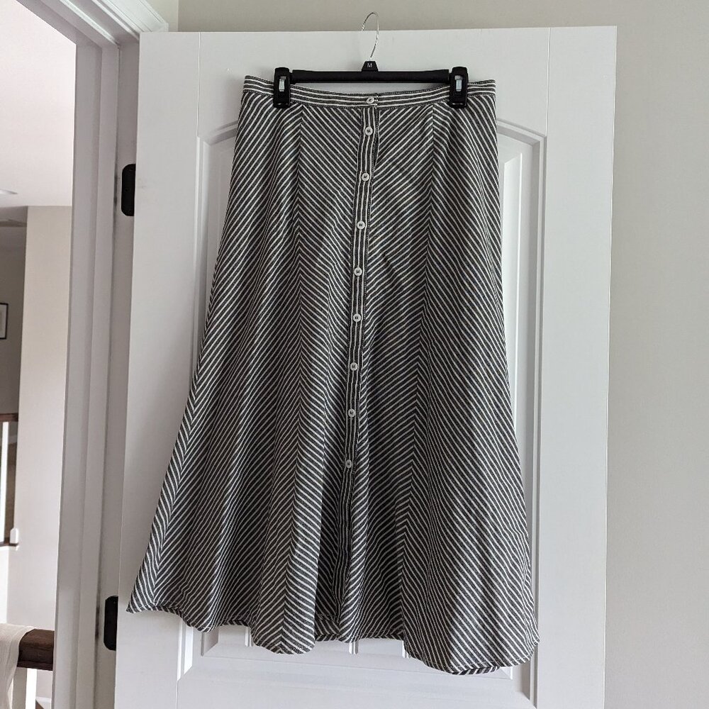 NWT Max Studio Striped Button Down Skirt